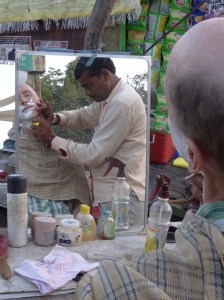 David has a riverside shave