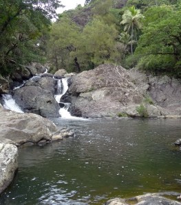 Early morning bathing pool